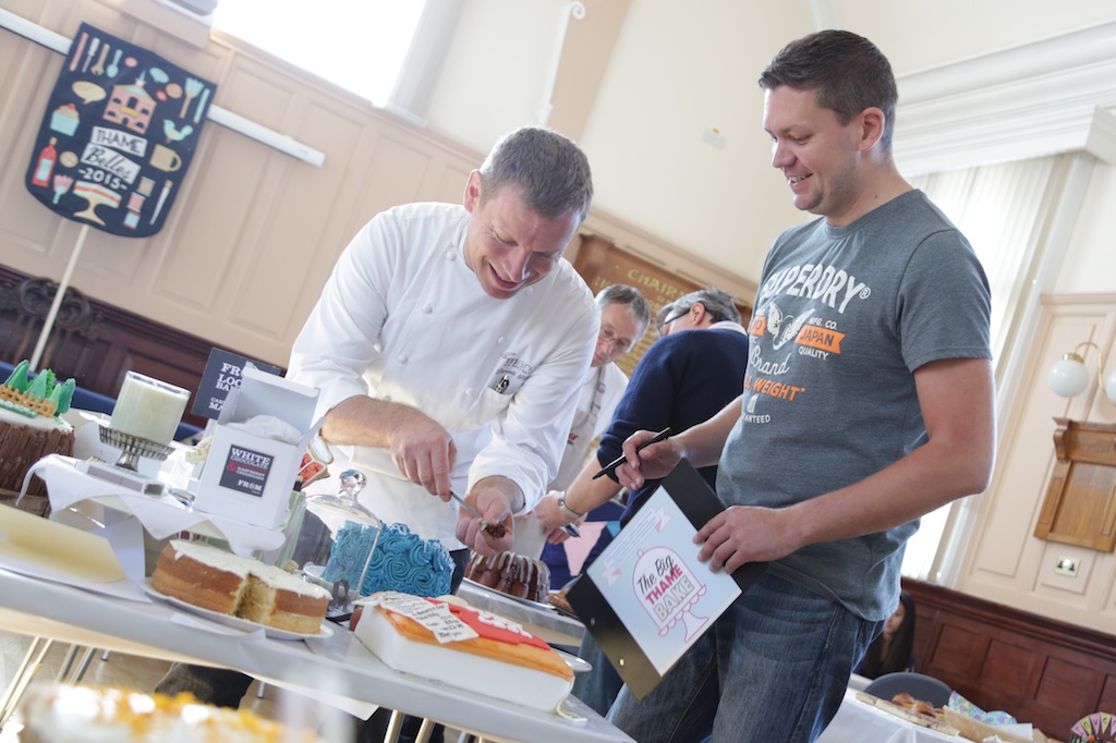 Benoit Blin and Adam Johnson judging the Big Thame Bake